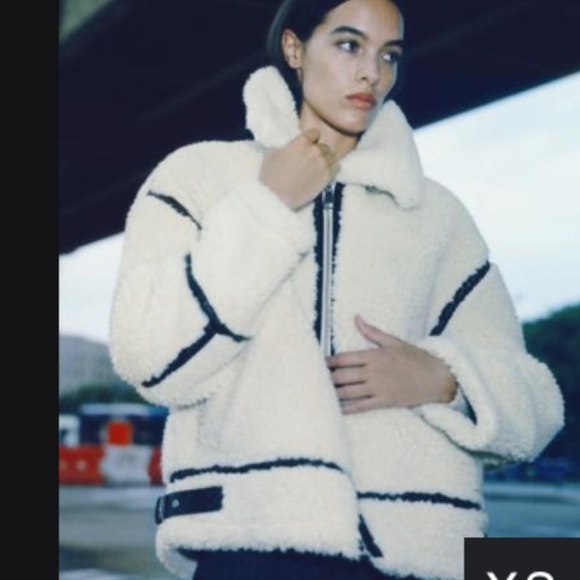Zara Faux Shearling Jacket - Picture 3 of 11